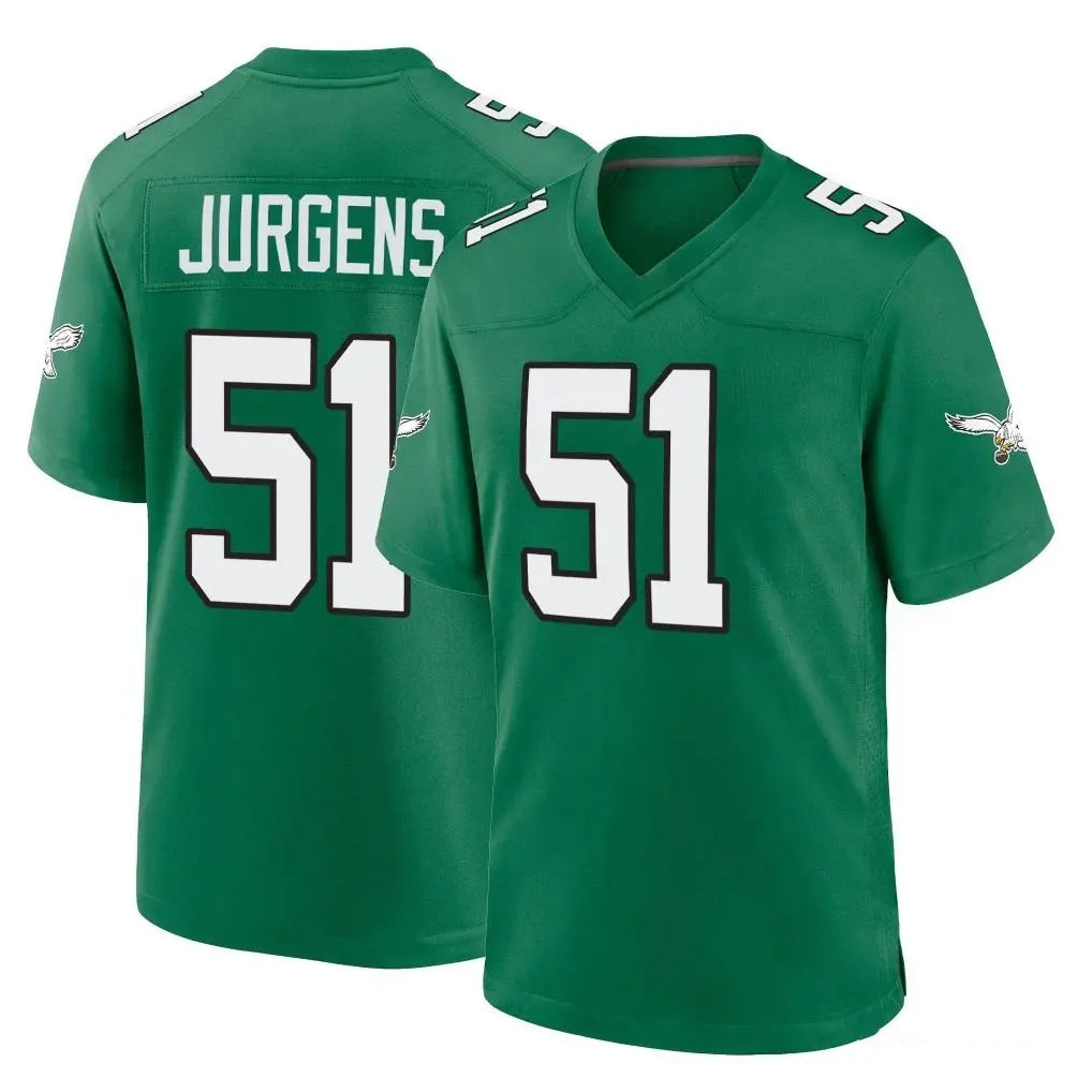 Elroe P.Eagles #51 Cam Jurgens Player Green Kelly Alternate Home Game Stitched Jerseys