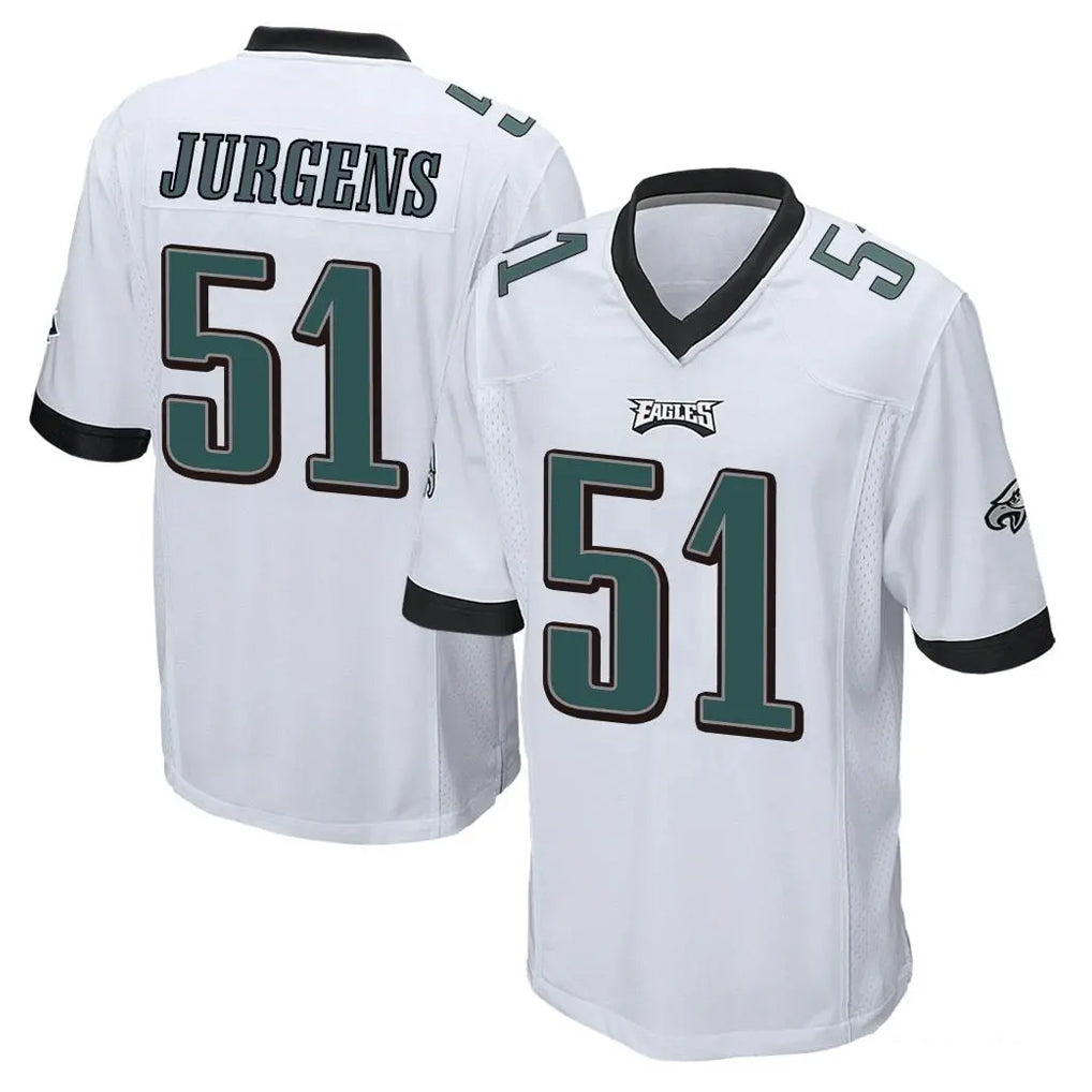 Elroe P.Eagles #51 Cam Jurgens Player White Home Game Stitched Jerseys