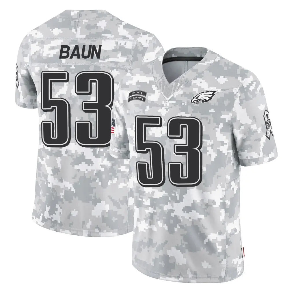 Elroe P.Eagles #53 Zack Baun Player Arctic Camo Salute to Service Limited Game Stitched Jerseys