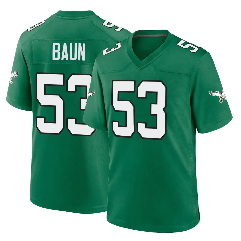 Elroe P.Eagles #53 Zack Baun Player Green Kelly Alternate Home Game Stitched Jerseys
