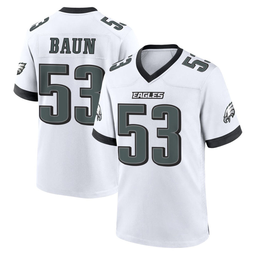 Elroe P.Eagles #53 Zack Baun Player White Game Home Stitched Jerseys