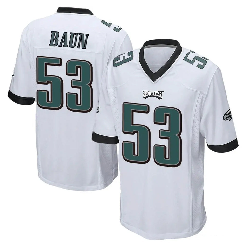Elroe P.Eagles #53 Zack Baun Player White Home Game Stitched Jerseys