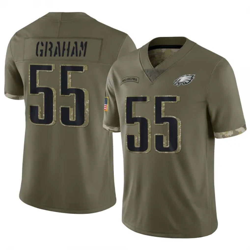 Elroe P.Eagles #55 Brandon Graham Player Salute To Service Olive Stitched Jerseys