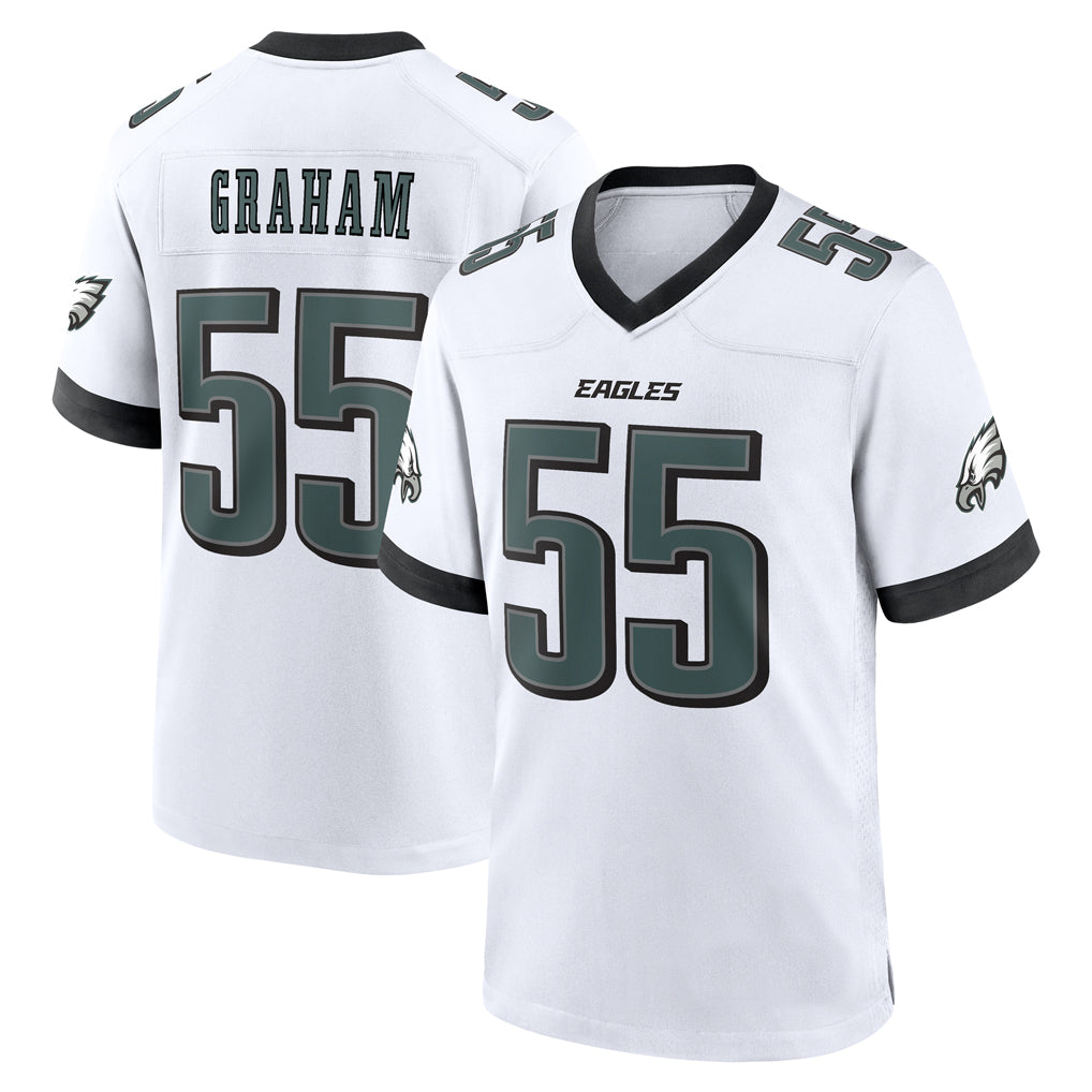 Elroe P.Eagles #55 Brandon Graham Player White Home Game Stitched Jerseys