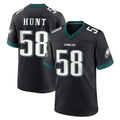 Elroe P.Eagles #58 Jalyx Hunt Player Black Game Home Stitched Jerseys