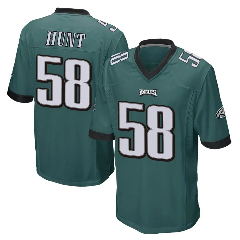 Elroe P.Eagles #58 Jalyx Hunt Player Team Color Green Home Game Stitched Jerseys