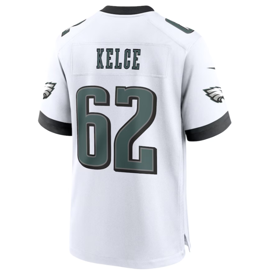 Elroe P.Eagles #62 Jason Kelce White White Game Jersey Stitched American Stitched Jersey
