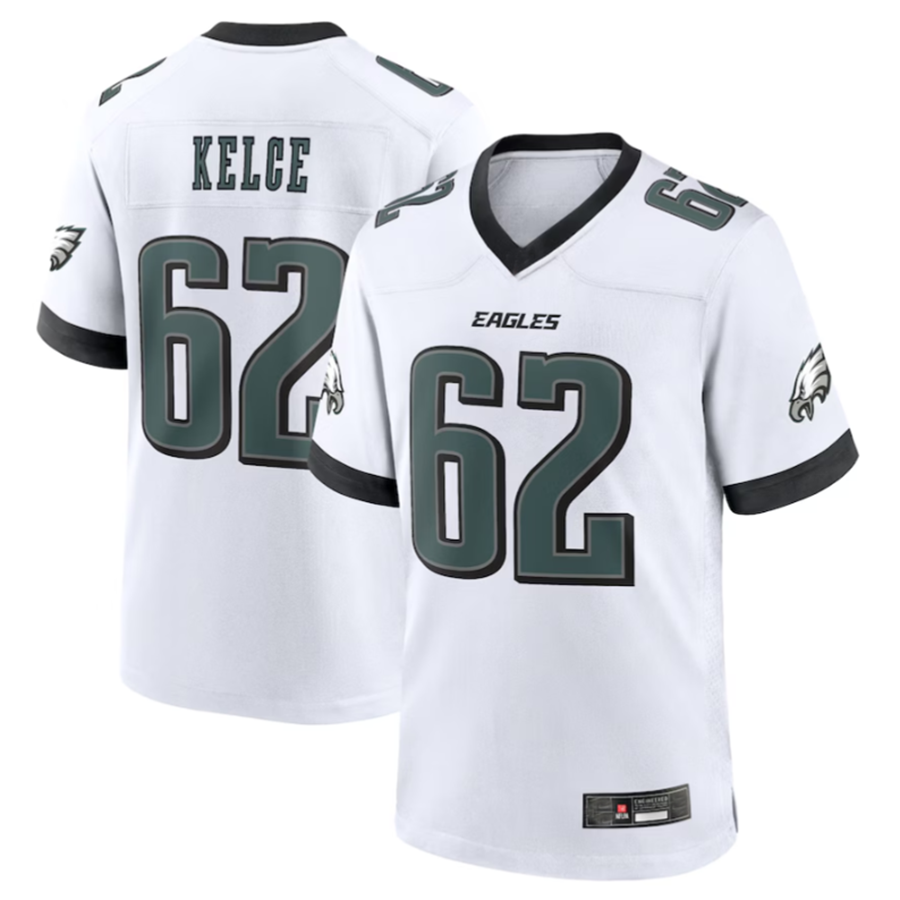 Elroe P.Eagles #62 Jason Kelce White White Game Stitched American Stitched Jerseys