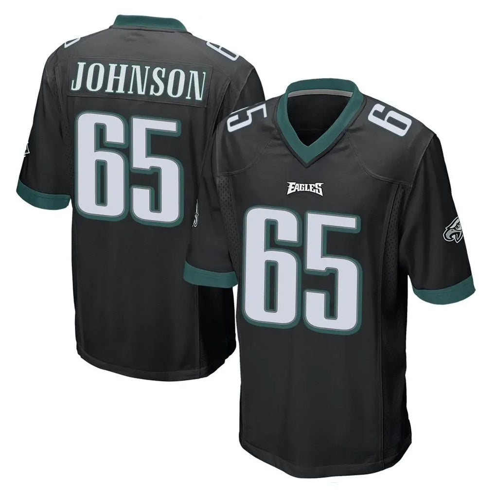 Elroe P.Eagles #65 Lane Johnson Player Black Home Game Stitched Jerseys
