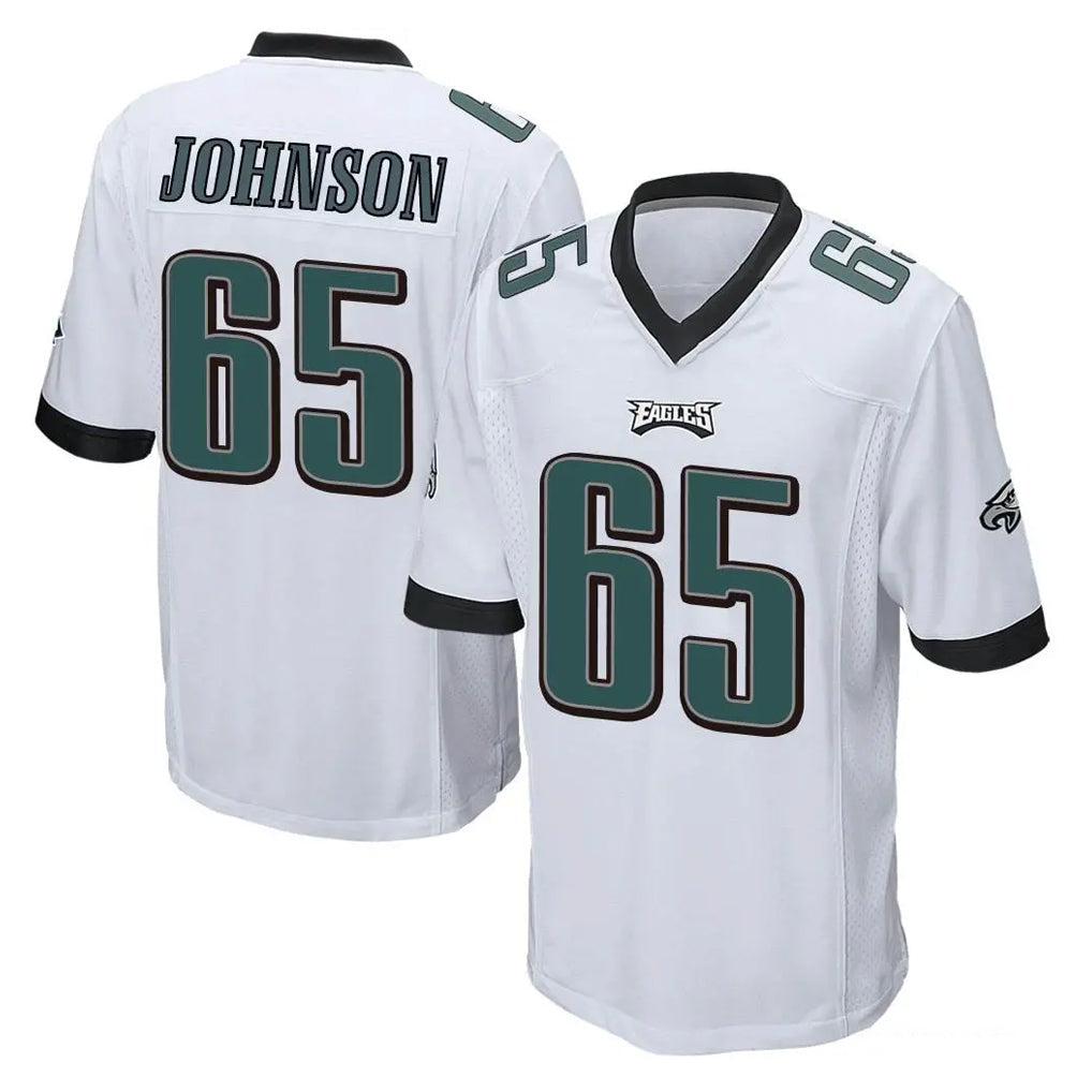 Elroe P.Eagles #65 Lane Johnson Player White Home Game Stitched Jerseys
