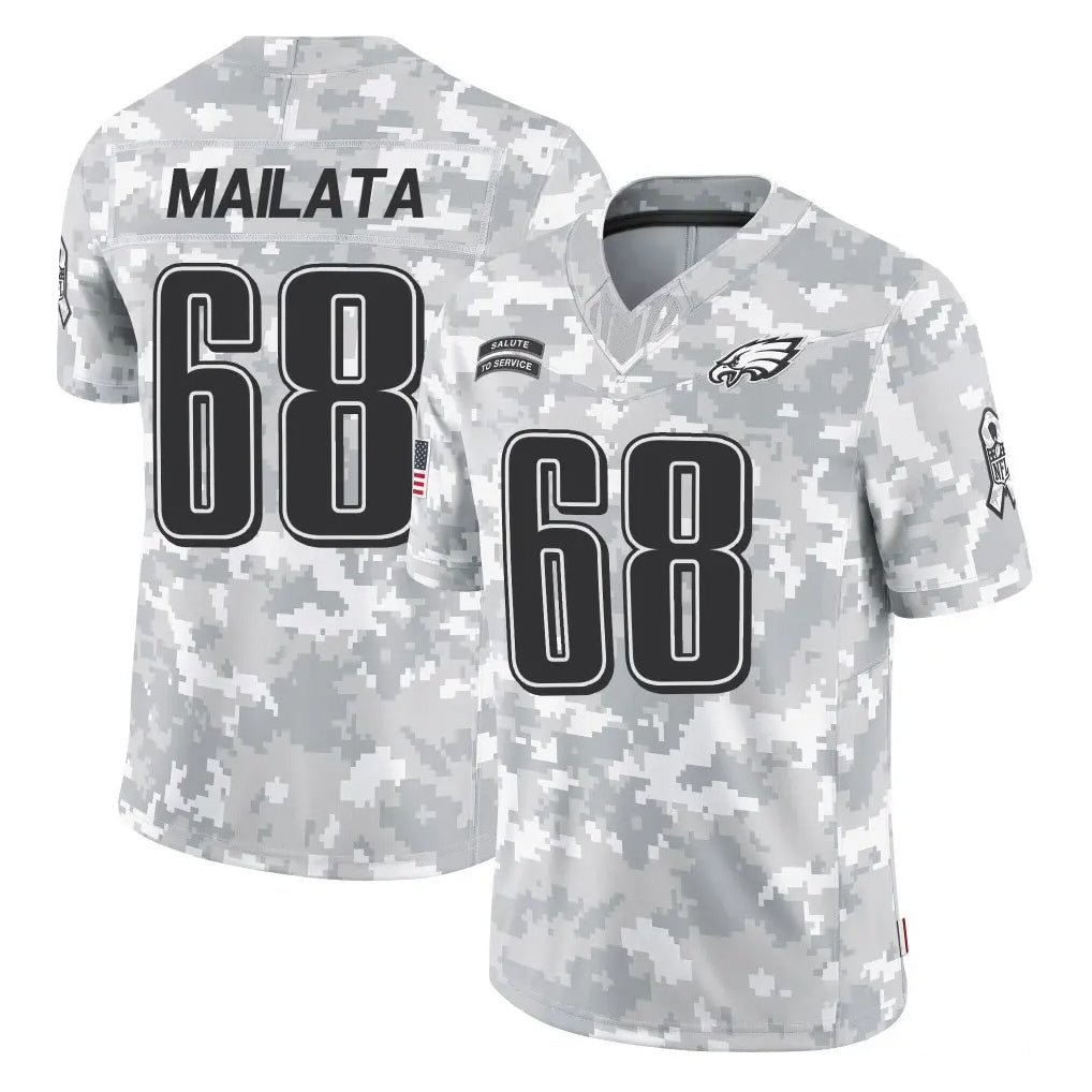 Elroe P.Eagles #68 Jordan Mailata Player Arctic Camo Salute to Service Limited Game Stitched Jerseys