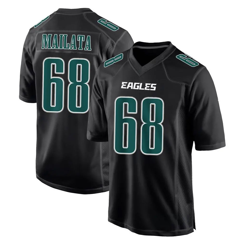 Elroe P.Eagles #68 Jordan Mailata Player Carbon Black Fashion Home Game Stitched Jerseys