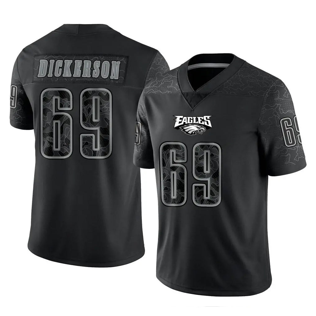 Elroe P.Eagles #69 Landon Dickerson Player Black Reflective Limited Home Game Stitched Jerseys