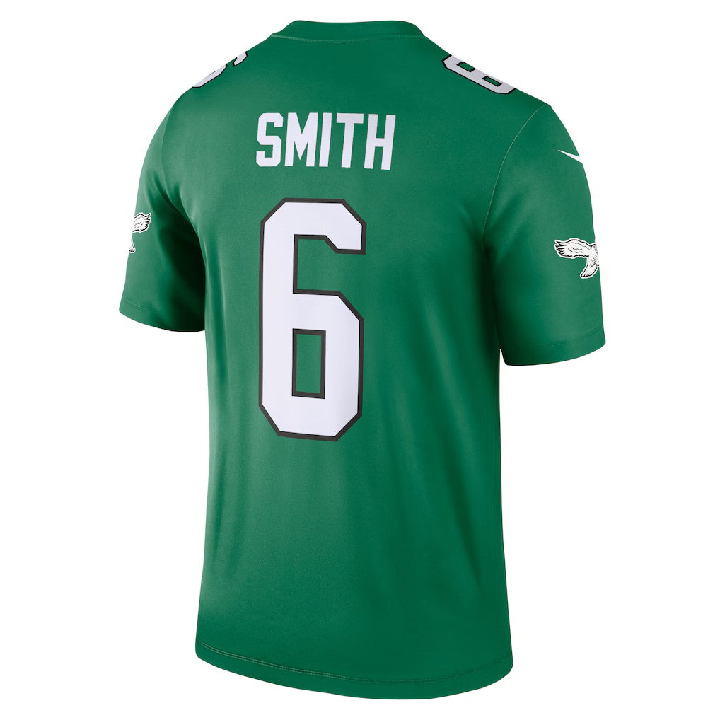 Elroe P.Eagles #6 DeVonta Smith Kelly Green Legend Player Performance Top Stitched Jerseys