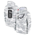Elroe P.Eagles #6 DeVonta Smith Player Arctic Camo Salute to Service Pullover Hoodies Limited Game Stitched Jerseys