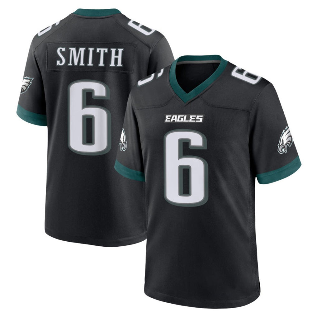 Elroe P.Eagles #6 DeVonta Smith Player Black Game Home Stitched Jerseys