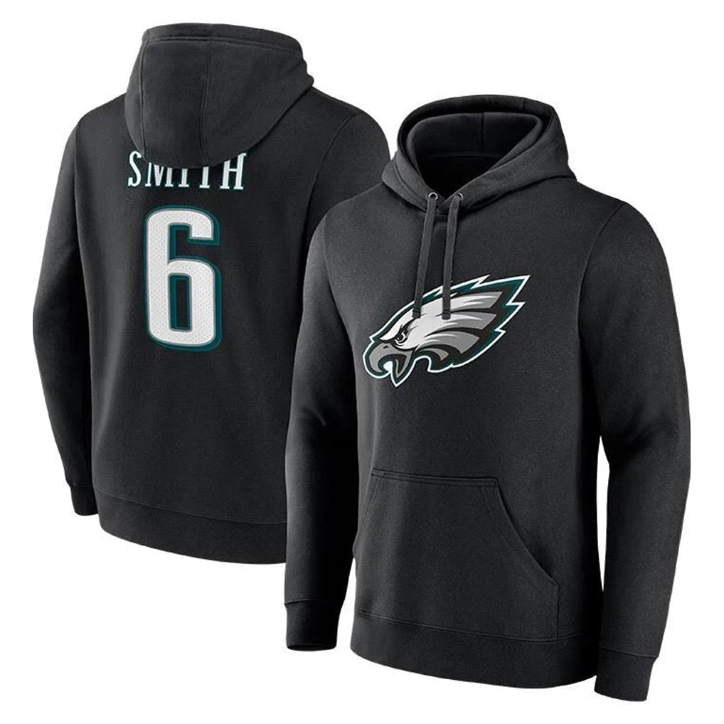 Elroe P.Eagles #6 DeVonta Smith Player Black Pullover Hoodies Home Game Stitched Jerseys