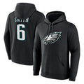 Elroe P.Eagles #6 DeVonta Smith Player Black Pullover Hoodies Home Game Stitched Jerseys