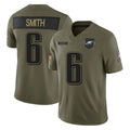 Elroe P.Eagles #6 DeVonta Smith Player Olive 2025 Salute To Service Limited Stitched Jerseys