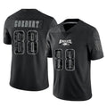 Elroe P.Eagles #88 Dallas Goedert Player Black Reflective Limited Home Game Stitched Jerseys