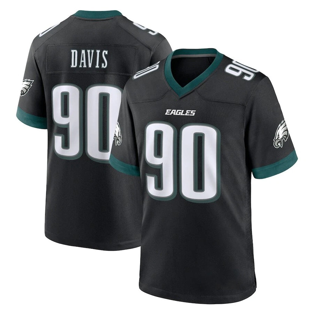Elroe P.Eagles #90 Jordan Davis Player Black Game Home Stitched Jerseys