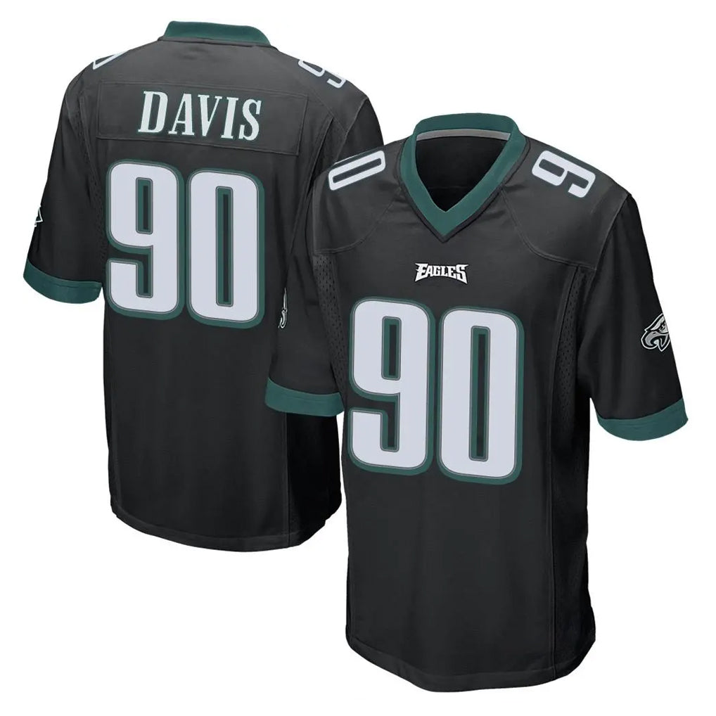 Elroe P.Eagles #90 Jordan Davis Player Black Home Game Stitched Jerseys