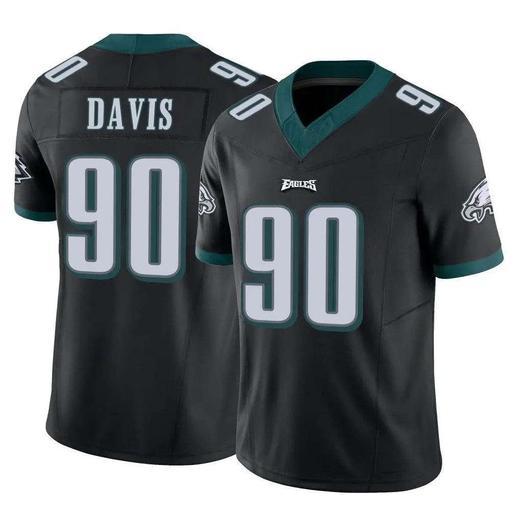 Elroe P.Eagles #90 Jordan Davis Player Black Limited Vapor F.U.S.E. Home Game Stitched Jerseys