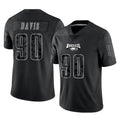Elroe P.Eagles #90 Jordan Davis Player Black Reflective Limited Home Game Stitched Jerseys