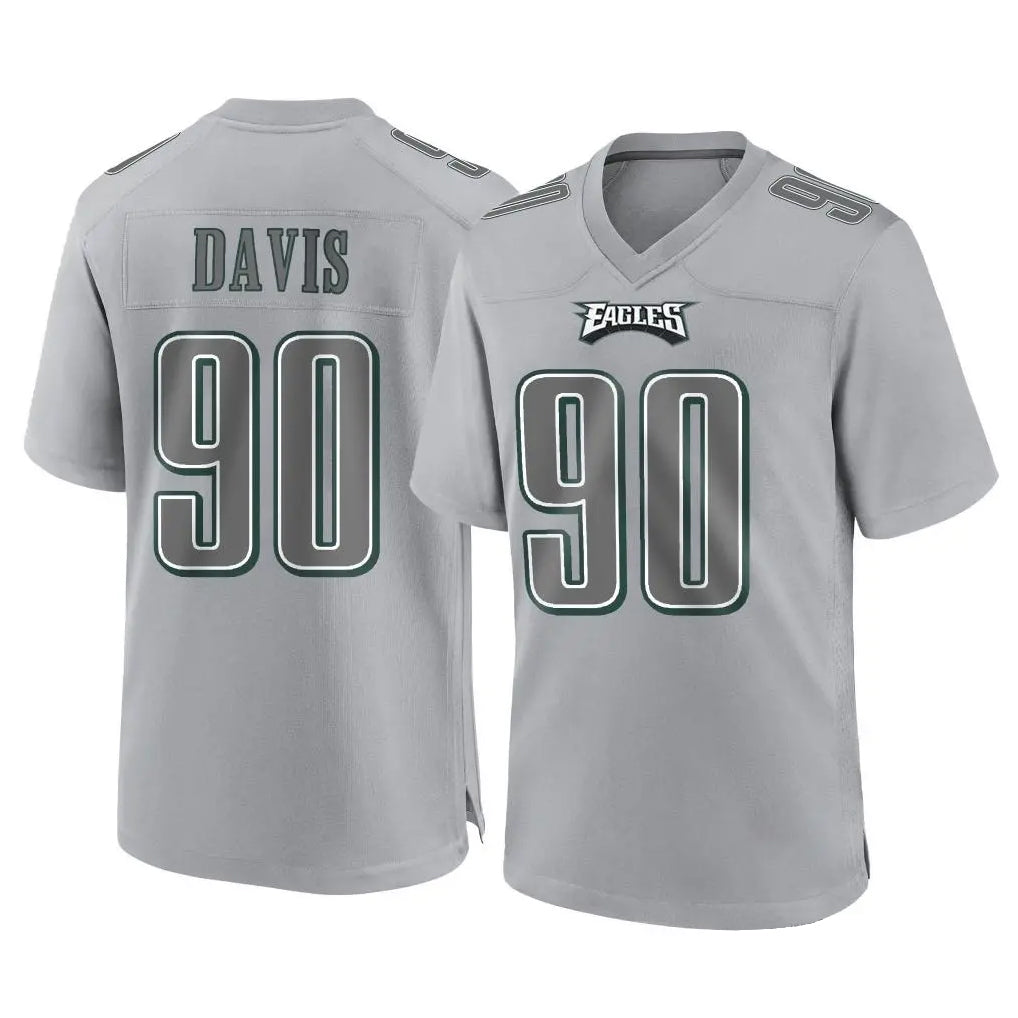 Elroe P.Eagles #90 Jordan Davis Player Gray Atmosphere Fashion Home Game Stitched Jerseys