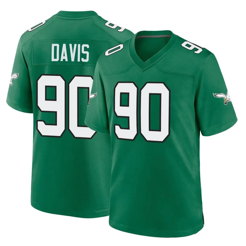 Elroe P.Eagles #90 Jordan Davis Player Green Kelly Alternate Home Game Stitched Jerseys