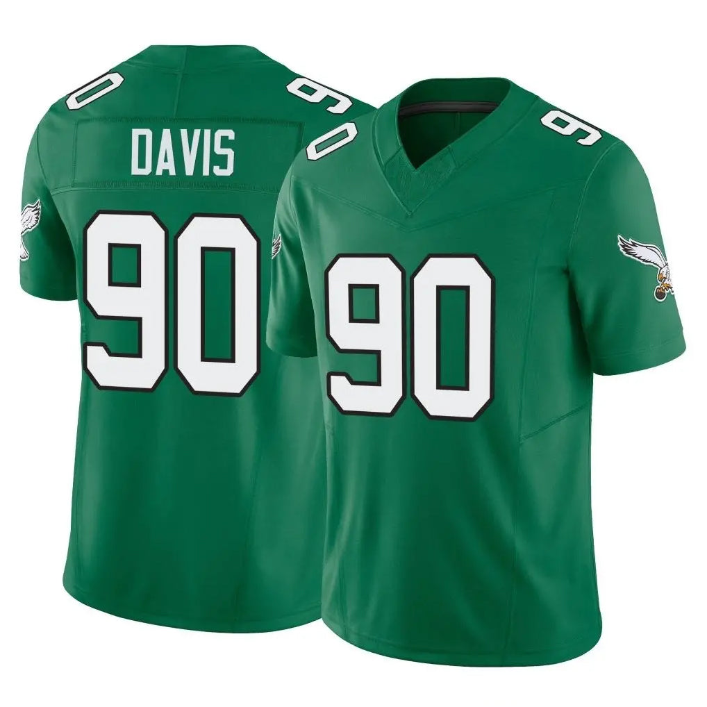 Elroe P.Eagles #90 Jordan Davis Player Green Kelly Alternate Vapor F.U.S.E. Home Game Stitched Jerseys