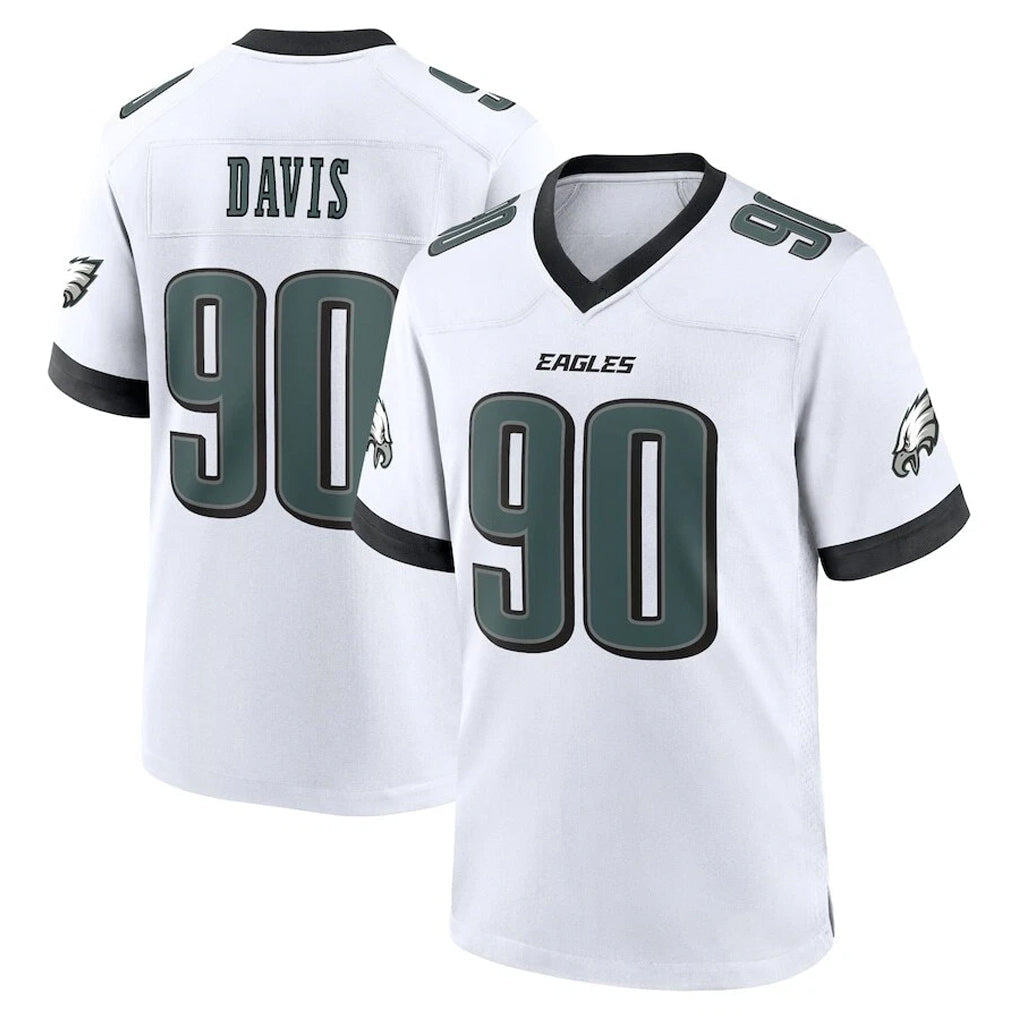 Elroe P.Eagles #90 Jordan Davis Player White Game Home Stitched Jerseys