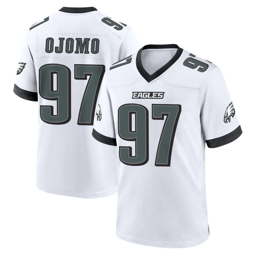 Elroe P.Eagles #97 Moro Ojomo Player White Game Home Stitched Jerseys