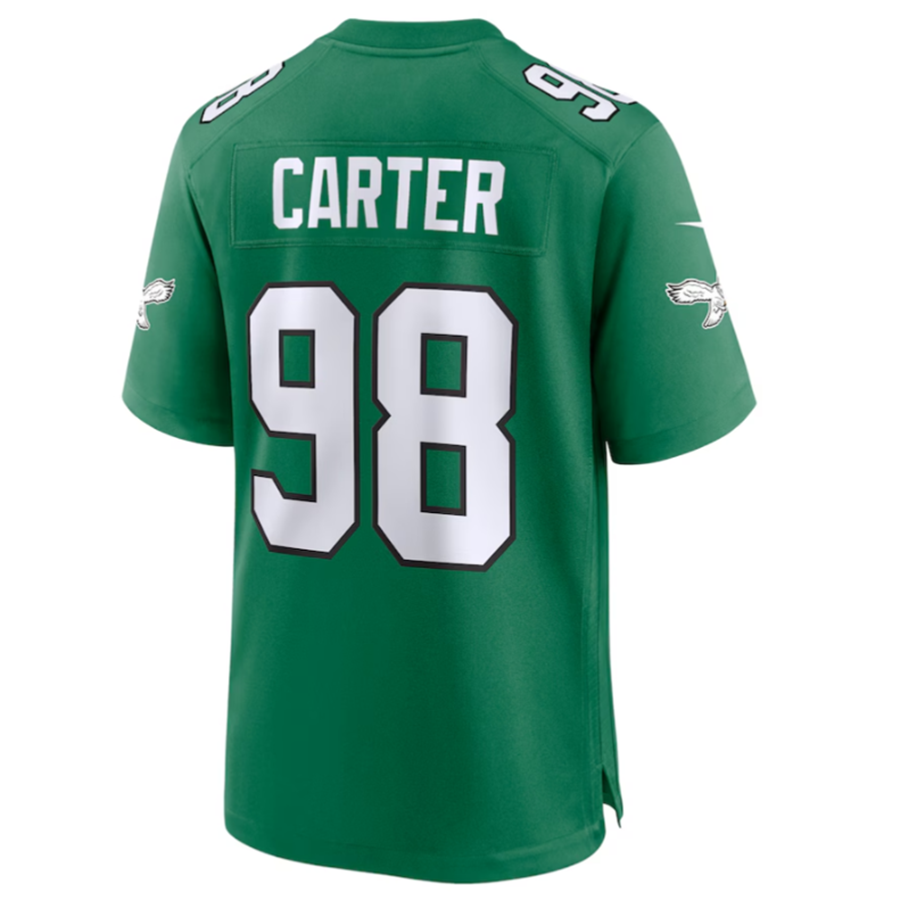 Elroe P.Eagles #98 Jalen Carter Green Alternate Game American Stitched Jerseys
