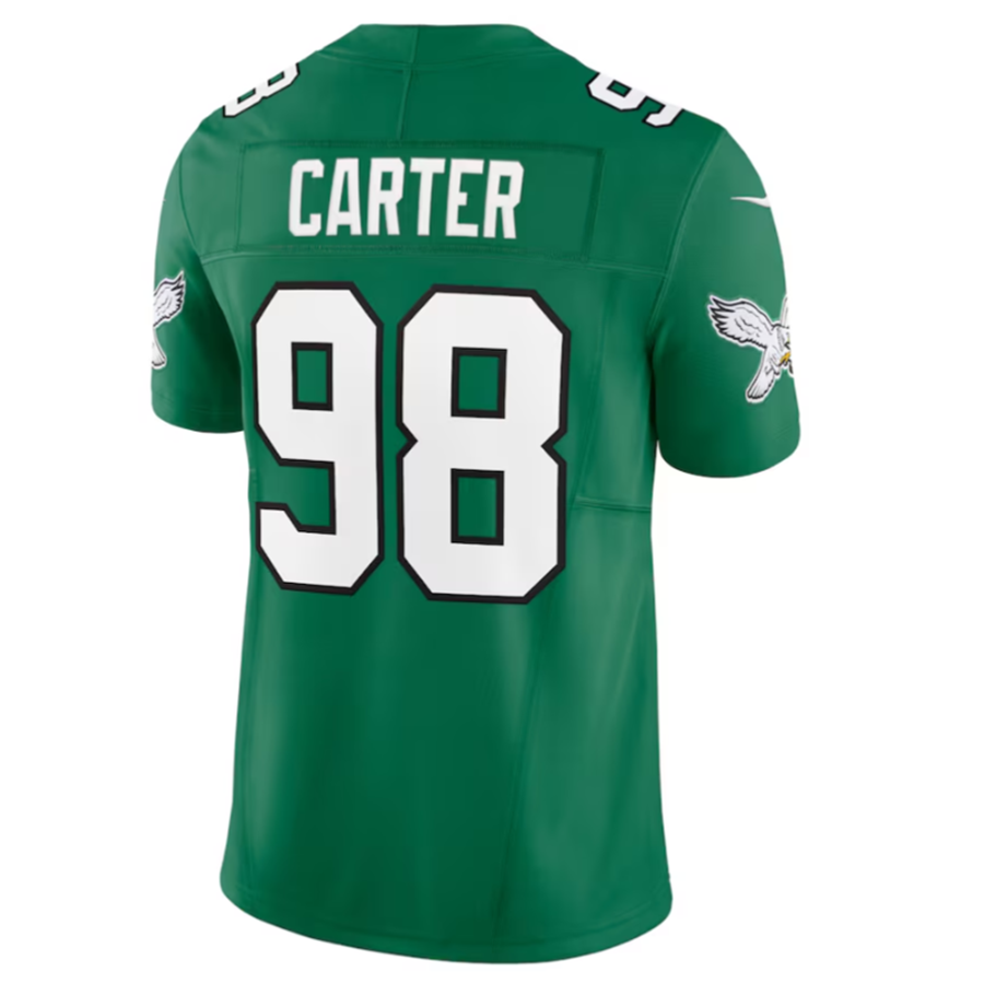Elroe P.Eagles #98 Jalen Carter Green Alternate Vapor F.U.S.E. Limited Jersey Stitched American Stitched Jersey