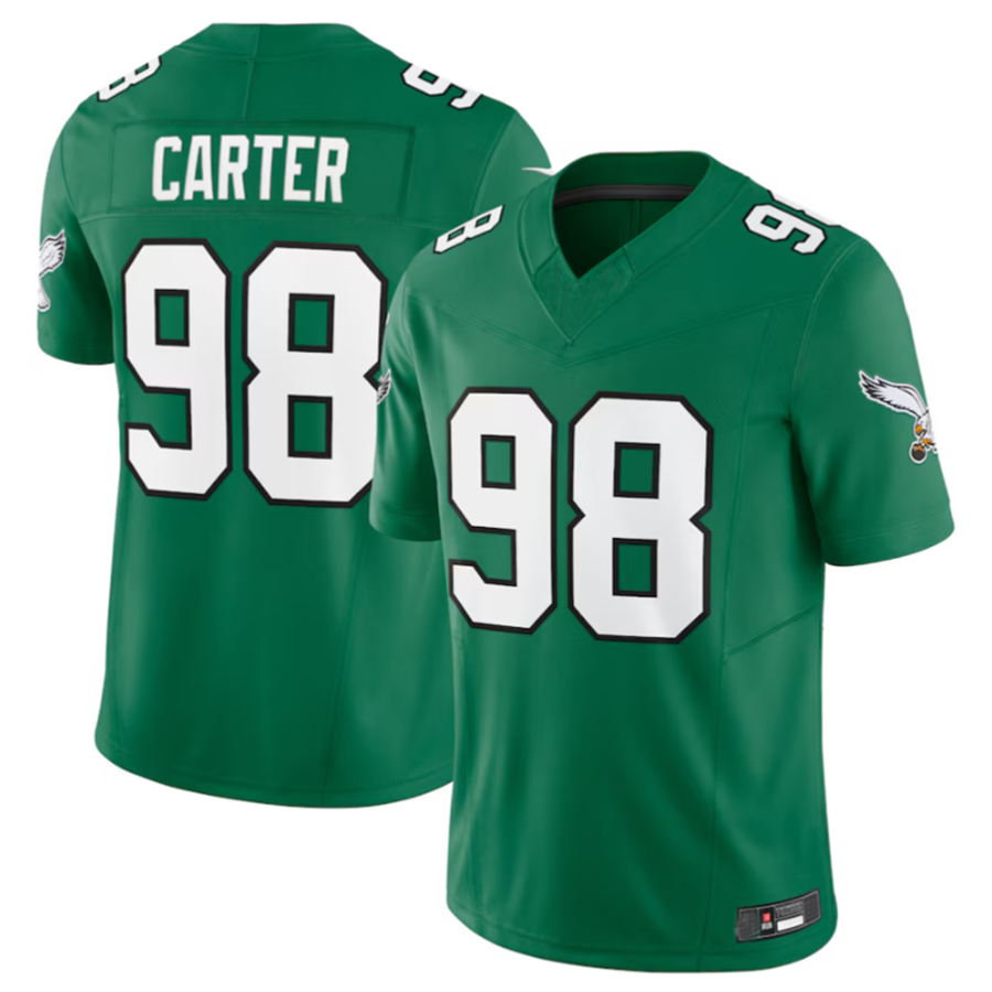 Elroe P.Eagles #98 Jalen Carter Green Alternate Vapor F.U.S.E. Limited Stitched American Stitched Jerseys