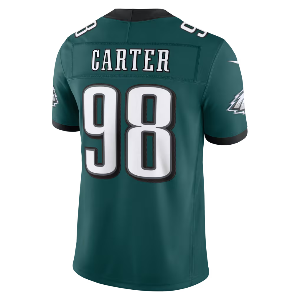 Elroe P.Eagles #98  Jalen Carter Midnight Green Team Vapor F.U.S.E. Stitched Limited Jerseys