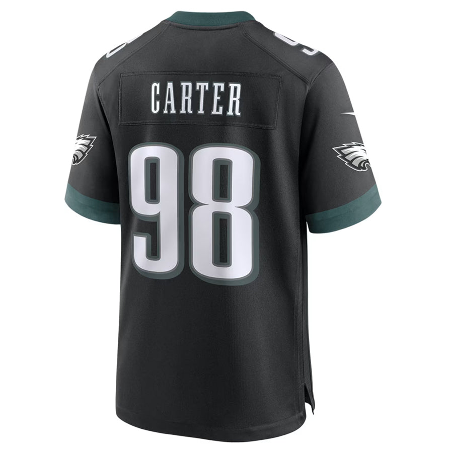 Elroe P.Eagles #98 Jalen Carter Player Black Home Game Stitched Jerseys