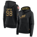 Elroe P.Eagles #98 Jalen Carter Player Black Military Hoodie Game Stitched Jerseys