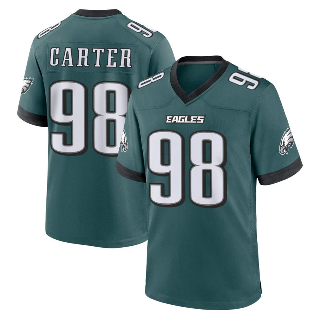 Elroe P.Eagles #98 Jalen Carter Player Green Home Game Stitched Jerseys