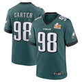 Elroe P.Eagles #98 Jalen Carter Player Midnight Green Super Bowl LIX Game Stitched Jerseys