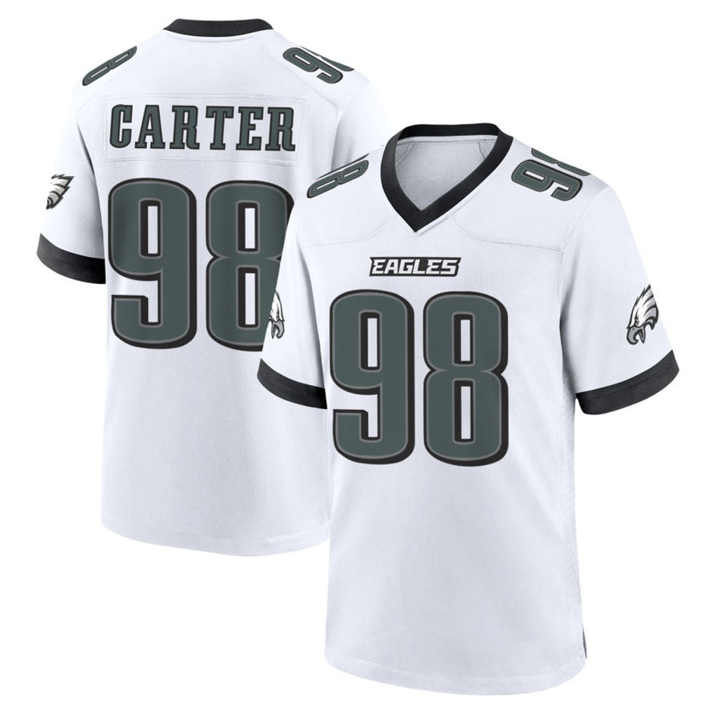 Elroe P.Eagles #98 Jalen Carter Player White Game Home Stitched Jerseys