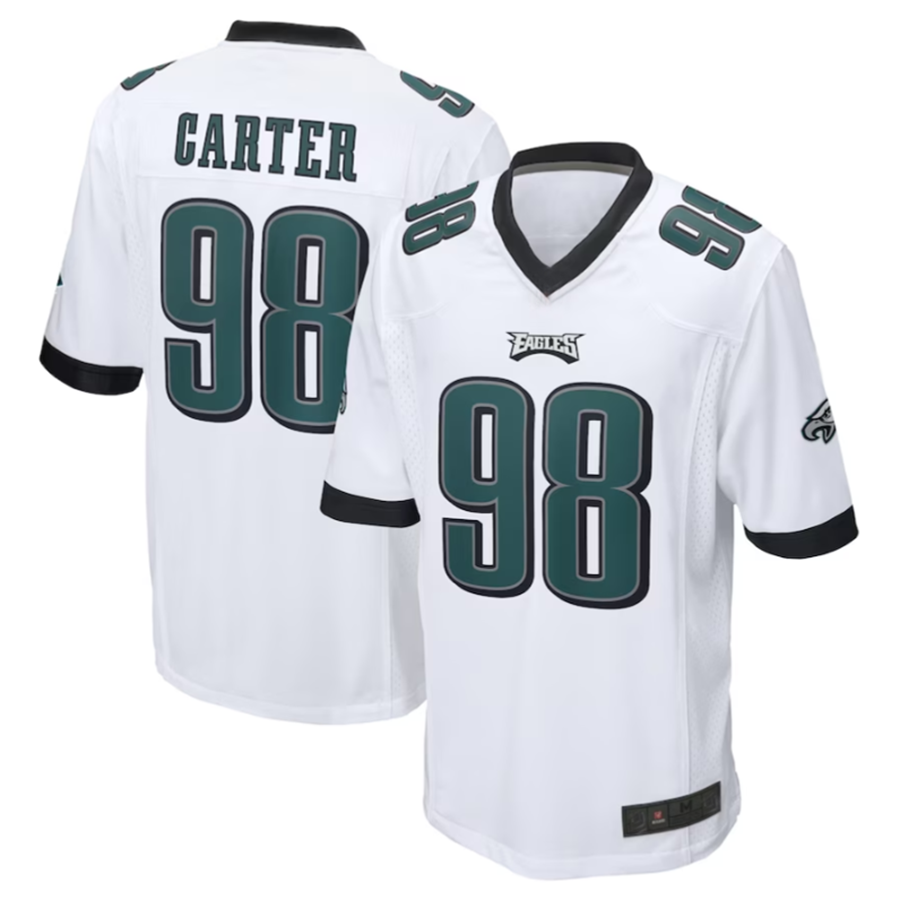 Elroe P.Eagles #98 Jalen Carter White Game Stitched American Stitched Jerseys