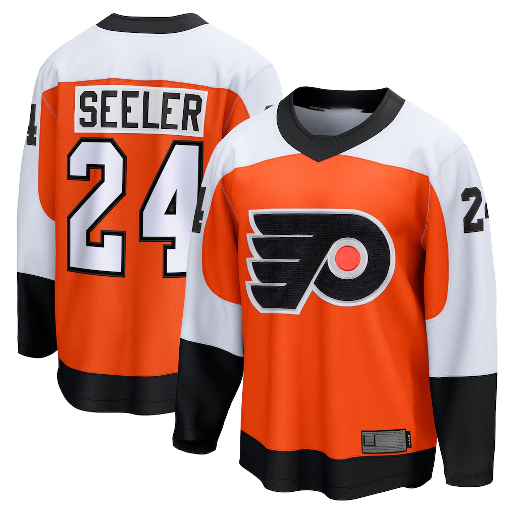 Elroe P.Flyers #24 Nick Seeler Orange Home Practice Jerseys
