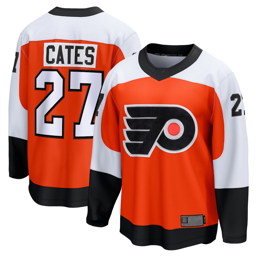 Elroe P.Flyers #27 Noah Cates Orange Home Breakaway Jerseys