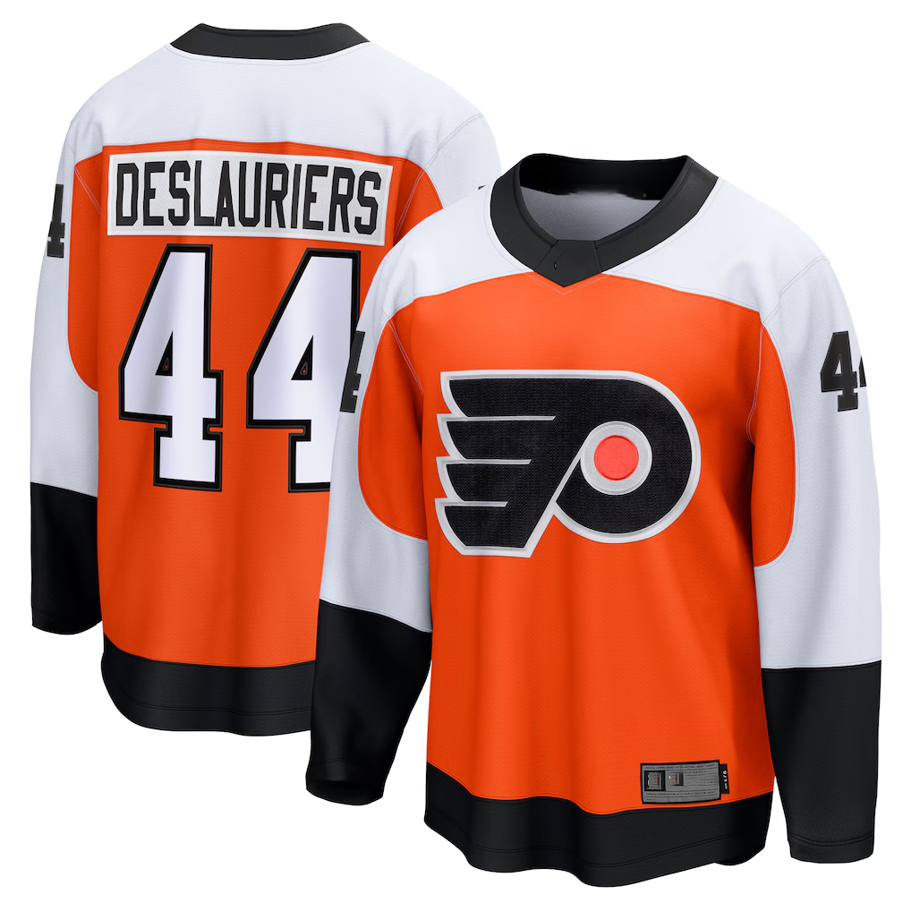 Elroe P.Flyers #44 Nicolas Deslauriers Orange Home Premier Breakaway Player Jerseys