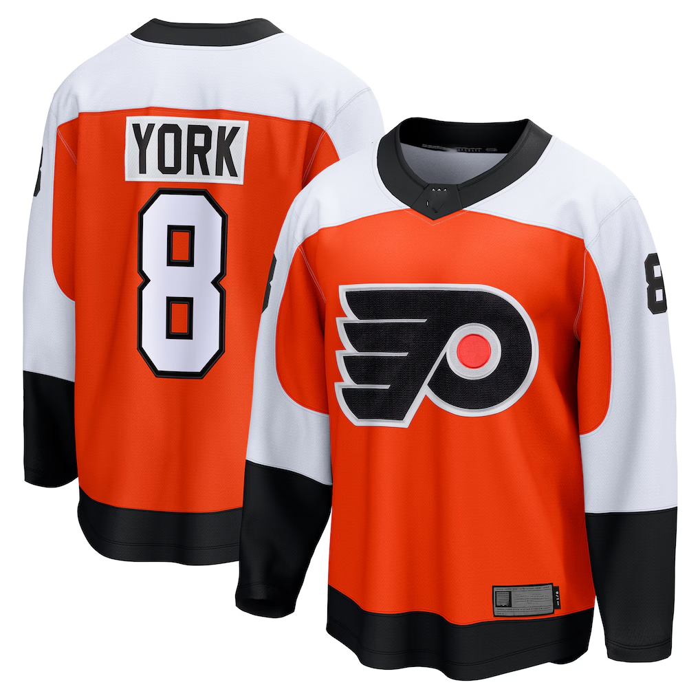 Elroe P.Flyers #8 Cam York Orange Home Breakaway Jerseys