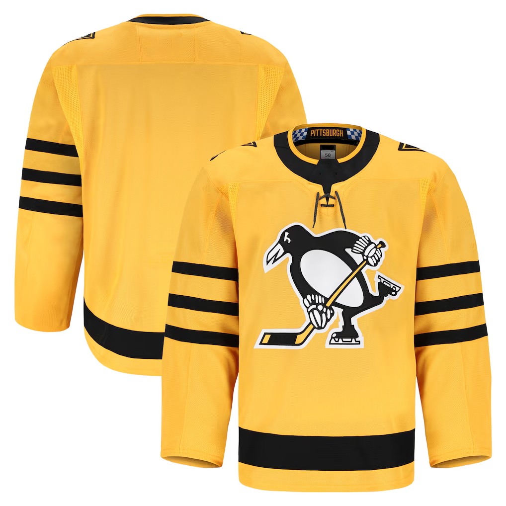Elroe P.Penguins Gold Alternate Authentic Pro Jerseys