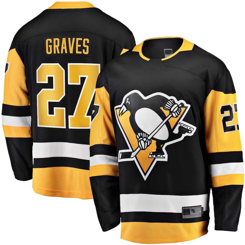 Elroe P.Penguins #27 Ryan Graves Black Home Breakaway Jerseys