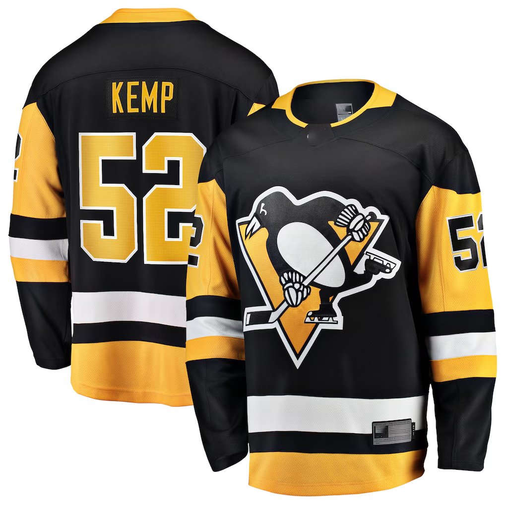 Elroe P.Penguins #52 Philip Kemp Black Home Breakaway Jerseys